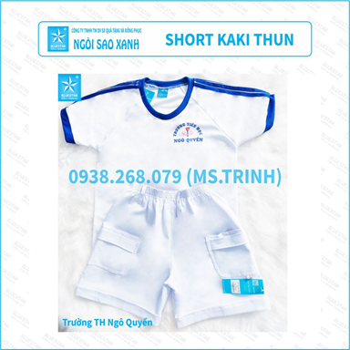 SHORT KAKI THUN TRẮNG - TIỂU HỌC NGÔ QUYỀN